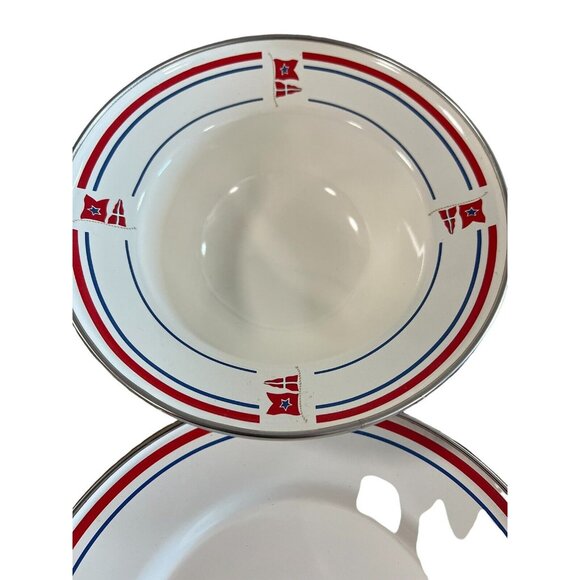 Target American Picnic Enamel metal Dinner Plates/Bowls Set of 8 - Picture 4 of 7